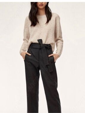 ARITZIA WILFRED AUBRI Alpaca SWEATER In HEATHER TWINE Sz Small Boxy Relaxed Fit
